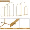 Skypatio 7.2ft Wedding Arch for Ceremony, Golden Balloon Stand, Metal Arch Backdrop for Decor