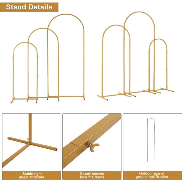 Skypatio 7.2ft Wedding Arch for Ceremony, Golden Balloon Stand, Metal Arch Backdrop for Decor
