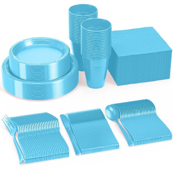 Exquisite 350 Piece Easter Plastic Disposable Party Plates & Dinnerware Combo Set