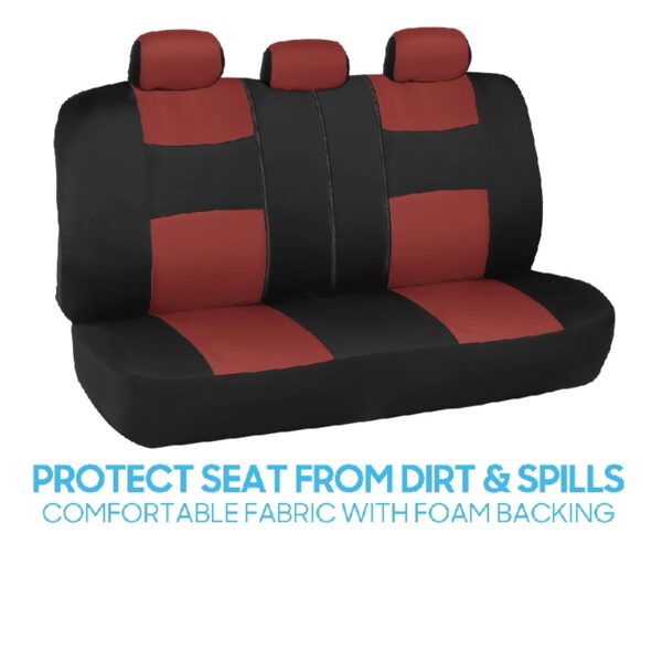 PolyPro Car Seat Covers Full Set in Charcoal on Black – Front and Rear Split Bench for Cars, Easy to Install Cover Set, Accessories Auto Trucks Van SUV