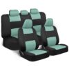 PolyPro Car Seat Covers Full Set in Charcoal on Black – Front and Rear Split Bench for Cars, Easy to Install Cover Set, Accessories Auto Trucks Van SUV