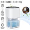 2000ml Portable Dehumidifier, Auto Defrost, Ultra Quiet for Home Large Room Bathroom Garage,Auto Power Off,LED Indicator,clearance sales,White