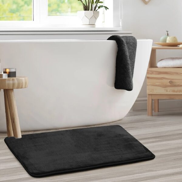 Nestl Set of 3 Absorbent Memory Foam Bath Mat Bathroom Rugs, Gray, Large 20