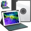 Keyboard Case for iPad 9th/8th/7th Gen 10.2 inch, iPad Air 3rd, Pro 10.5 - Colorful Backlite Keyboard, 360 Rotatable Detachable Magnetic Protective Cover, Pencil Holder, Auto Sleep/Wake