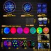SKYSONIC 241 PCS Glow Neon Party Supplies Set Including Neon Glow Tableware, Neon Balloons, Glow in The Dark Birthday Banner, Hanging Stars, and Cake Toppers for Party Decoration Serving 20 (Glow