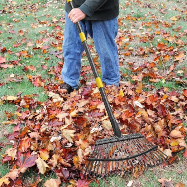 YeYeBest 25 Tines Heavy Duty Garden Leaf Rake for Lawns, 65