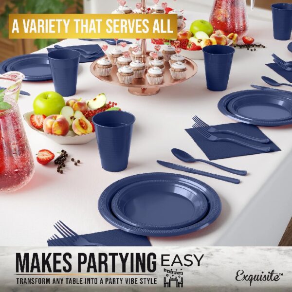 Exquisite 350 Piece Easter Plastic Disposable Party Plates & Dinnerware Combo Set