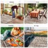 Outdoor Rug Carpet 6'x9' Waterproof Reversible Patio Rug Portable Modern Abstract Indoor Outdoor Rug Plastic Straw Rug for RV Camping Garden Picnic Deck Backyard Porch Decor Gray and White