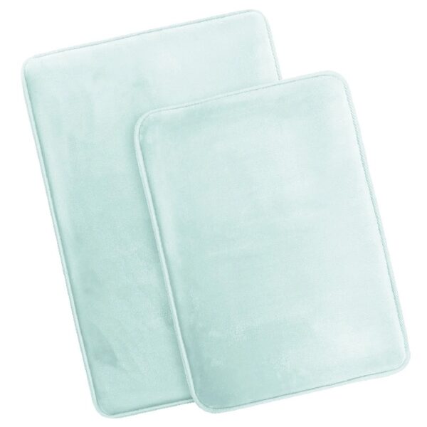 Nestl Set of 3 Absorbent Memory Foam Bath Mat Bathroom Rugs, Gray, Large 20