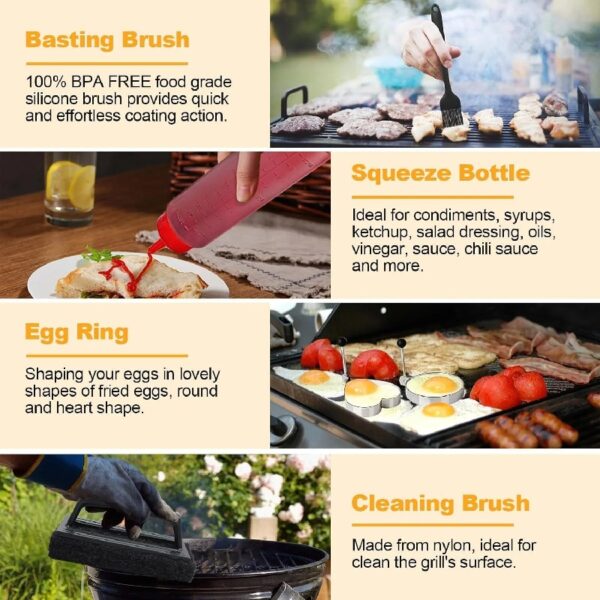 29pcs Griddle Accessories Kit,Flat Top Grill Tools Gifts for Camp Chef,Hibachi Enlarged Spatula Set with Basting Cover,Burger Press Patty Maker for Outdoor Teppanyaki BBQ