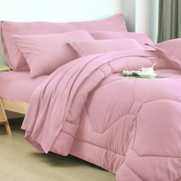 8 PCS Modern Comforter Set with Sheets All Season Bed in a Bag, Black, Queen Size