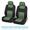 PolyPro Car Seat Covers Full Set in Charcoal on Black – Front and Rear Split Bench for Cars, Easy to Install Cover Set, Accessories Auto Trucks Van SUV