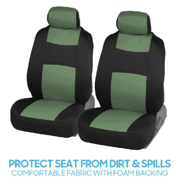 PolyPro Car Seat Covers Full Set in Charcoal on Black – Front and Rear Split Bench for Cars, Easy to Install Cover Set, Accessories Auto Trucks Van SUV