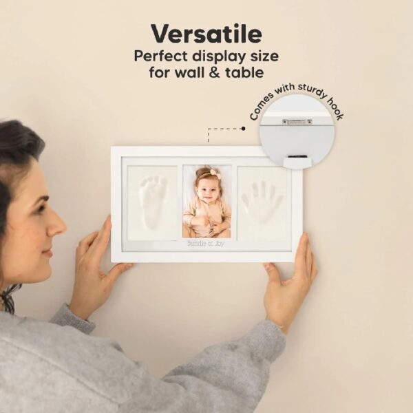 Ash Wood Baby Hand & Footprint Kit - Newborn Keepsake Frame, Personalized Gifts for Girls & Boys, Mother's Day Gift