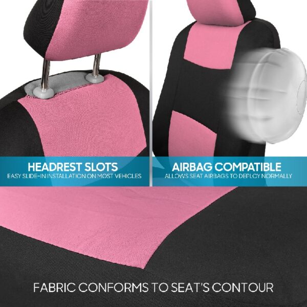PolyPro Car Seat Covers Full Set in Charcoal on Black – Front and Rear Split Bench for Cars, Easy to Install Cover Set, Accessories Auto Trucks Van SUV