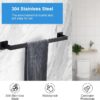 5-Piece Matte Black Bathroom Hardware Set - 304 Stainless Steel Bathroom Towel Holder Set