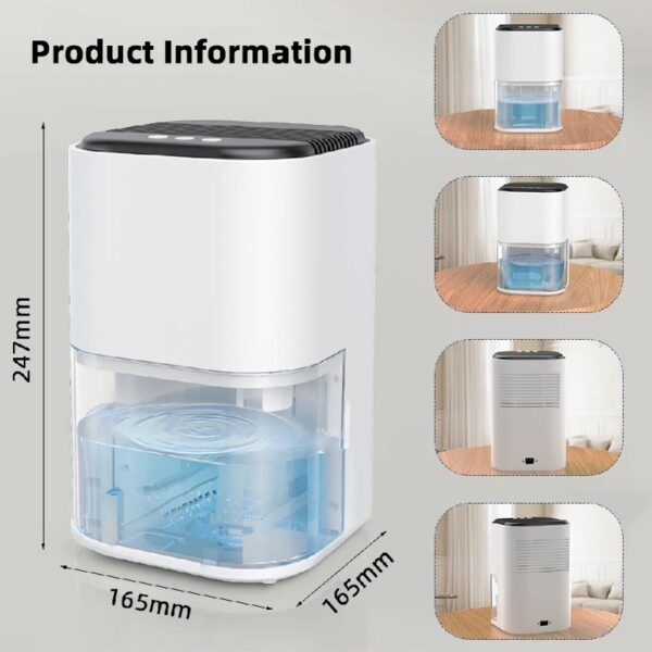 2000ml Portable Dehumidifier, Auto Defrost, Ultra Quiet for Home Large Room Bathroom Garage,Auto Power Off,LED Indicator,clearance sales,White