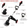 24V Black Electric Weed Eater Lawn Edger Cordless Grass String Trimmer Cutter + 2 Batteries & 3 Types Blades
