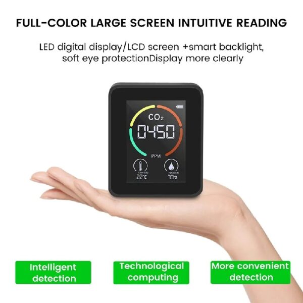 3-in-1 Air Quality Monitor Temp Moisture 400-5000PPM Carbon Dioxide Detector