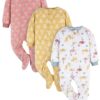 Baby and Toddler Neutral Microfleece Blanket Sleeper Pajamas, 3-Pack, Sizes 0/3M-5T
