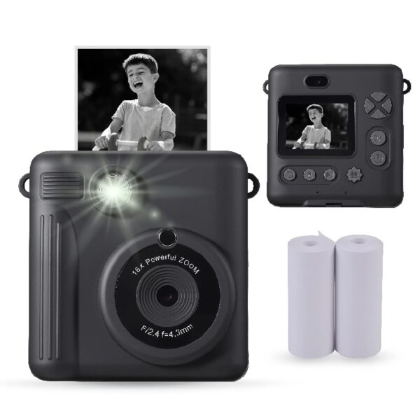 InstaPrint Digital Camera, 12MP,  4 Games, 2 Rolls of Paper, Instantly Prints 2