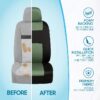 PolyPro Car Seat Covers Full Set in Charcoal on Black – Front and Rear Split Bench for Cars, Easy to Install Cover Set, Accessories Auto Trucks Van SUV