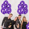 PMU Graduation Balloons 11 Inch PartyTex Premium Emerald Green with All-Over Print White Grad Caps-Confetti and Streamers Pkg/100