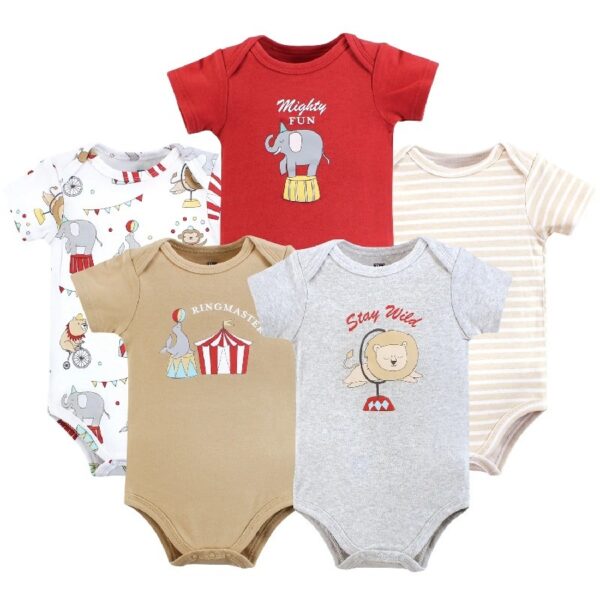 Short Sleeve Bodysuits, 5-Pack, Newborn- 24 Months