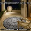 Outdoor Rug 6'x9' Waterproof Patio Rug Reversible Indoor Outdoor Rug Lightweight Plastic Straw Rug for RV Camping Deck Balcony Boho Porch Decor Dark Grey and White