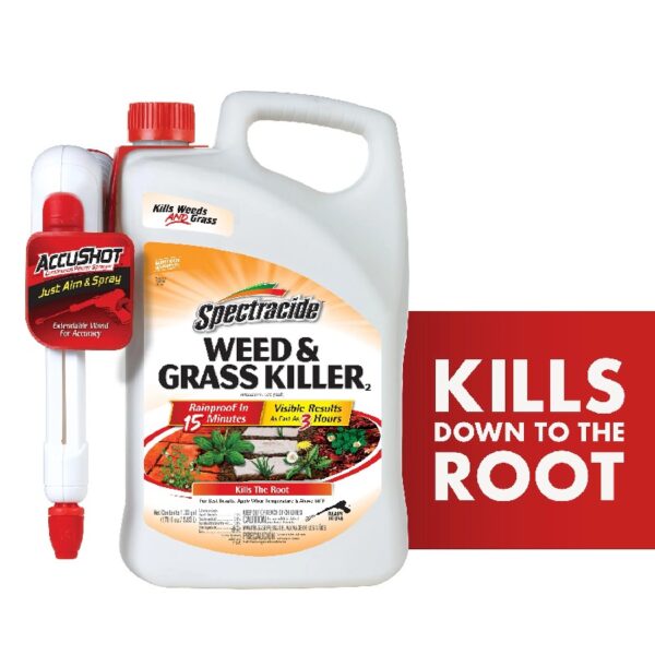 Weed & Grass Killer, Non-Selective Herbicide with AccuShot Sprayer, 1.33 Gal.